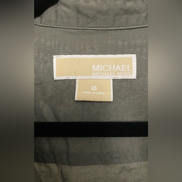 Michael Michael Kors Cotton Green Button Down Long Sleeve Size 8 - Picture 4 of 6
